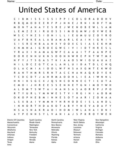 United States of America Word Search Free Planner Pages, Free Planner, Word Doc, Brain Teasers, Planner Pages, States Of America, United States Of America, Word Search, Brain