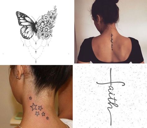 104 Fascinating Neck Tattoos For Woman-2023 Version Female Back Of The Neck Tattoos, Back Tattoo Women 2023, Classy Neck Tattoos For Women, Best Neck Tattoos For Women, Neck Tattoos For Women Unique, Tattoo Ideas Female Back Of Neck, Tatoos Woman Neck, Women Neck Tattoo Ideas Side, Back Of Neck Tattoos For Women Unique