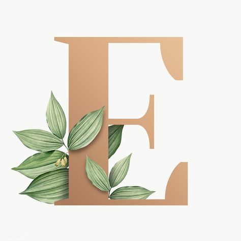 Letter E Art, Botanical Capital Letter, High Quality Aesthetic, Science Chart, Tile Painting, Quality Aesthetic, Baby Applique, Alphabet Wallpaper, Lettering Alphabet Fonts