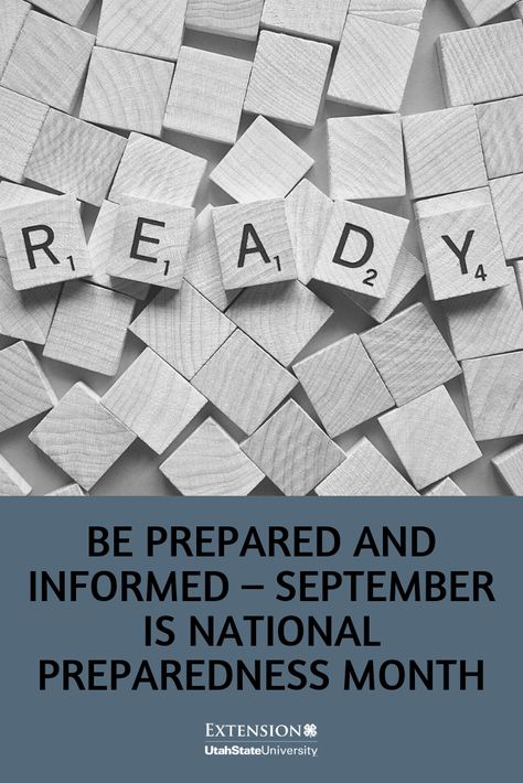 Be Prepared and Informed – September is National Preparedness Month National Preparedness Month, Noaa Weather Radio, Utah State University, Local Map, Family And Consumer Science, Emergency Supplies, Tropical Storm, Dust Mask, Be Prepared