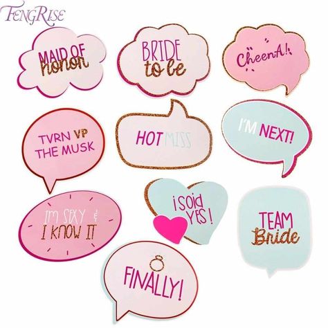 Engagement Party Decorati FENGRISE Bride To Be Photo Booth Props Engagement Party Decorati Engagement Props Ideas, Bachelorette Props, Engagement Props, Bridal Shower Photo Prop, Props Ideas, Wedding Photo Booth Props, Photo Rose, Bridal Shower Photos, Wedding Bachelorette Party