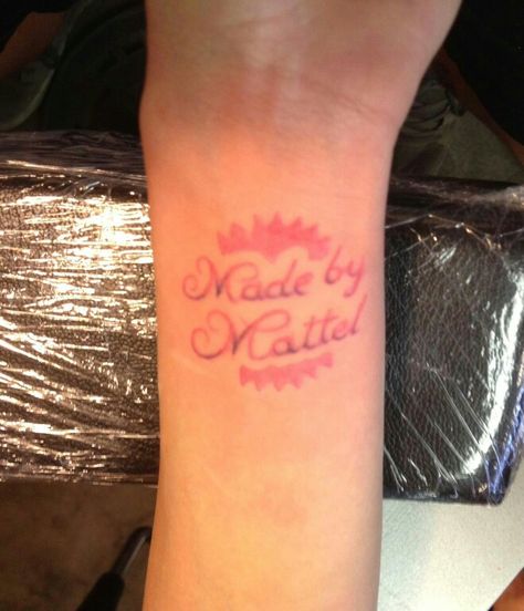 "Made by Mattel" #tattoo #barbiegirl Barbie Girl, Tattoo Quotes, Tattoo Ideas, Tattoos, Quick Saves