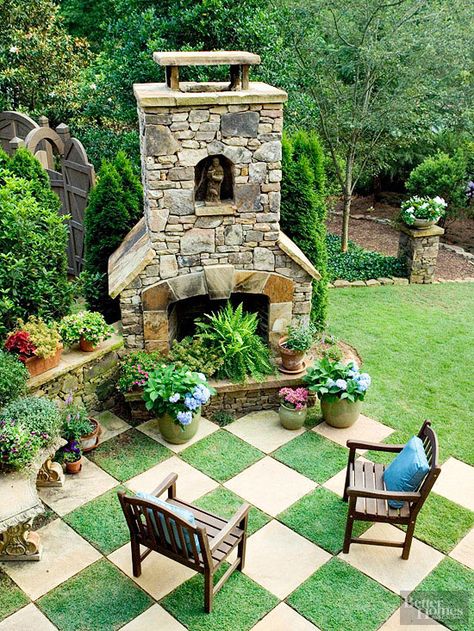 Backyards are meant to be enjoyed. Use these brilliant patio landscaping ideas to DIY an outdoor oasis in your yard. Even if your outdoor space is small, you’ll get inspired by these ways to enhance your landscape with a patio or porch. Lawn Furniture, Landscape Designs, Patio Landscaping, Garden Pathway, Dream Backyard, Landscape Projects, Outdoor Fireplace, Outdoor Oasis, Outdoor Rooms