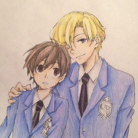 Haruhi and Tamaki fan art and coloring Haruhi And Tamaki, Ouran High School Host Club, High School Host Club, Host Club, Love You More, Traditional Art, Art Ideas, High School, Violet