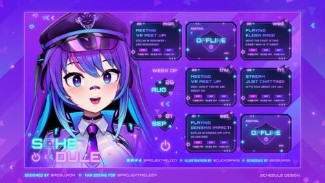 Vtuber Weekly Stream Schedule | Customizable Figma Template | Vtuber Assets | Stream Planner Schedule Vtuber Schedule, Spicy Content, Stream Assets, Stream Schedule, Vtuber Assets, Planner Schedule, Figma Template, Schedule Design, Fan