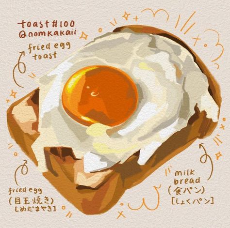 Bread Digital Art, Food To Draw, Bagel Drawing, Toast Drawing, Food Digital Art, Breakfast Drawing, Foodie Illustration, Food Lettering, Desserts Drawing