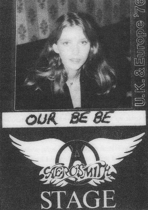 Bebe Buell’s backstage pass, Aerosmith U.K. & Europe Tour ‘76 Groupie Aesthetic, Bebe Buell, Rolling Stones Magazine, Sunset Strip, Steven Tyler, Brooklyn Baby, I'm With The Band, Punk Outfits, Aerosmith