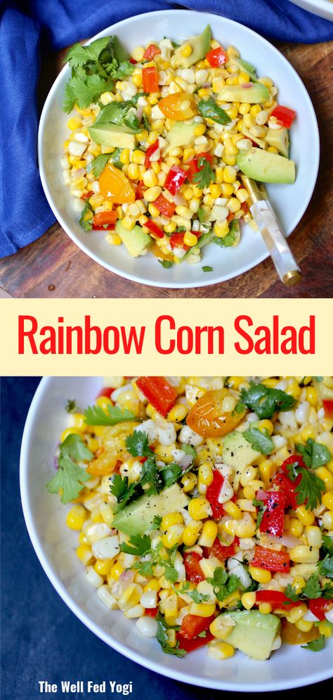 Vegan Corn Salad, Chickpea Salad Vegan, Rainbow Corn, French Potato Salad, Raw Dessert Recipes, Vegan Coleslaw, Vegan Side Dishes, Cold Salad, Vegan Sides