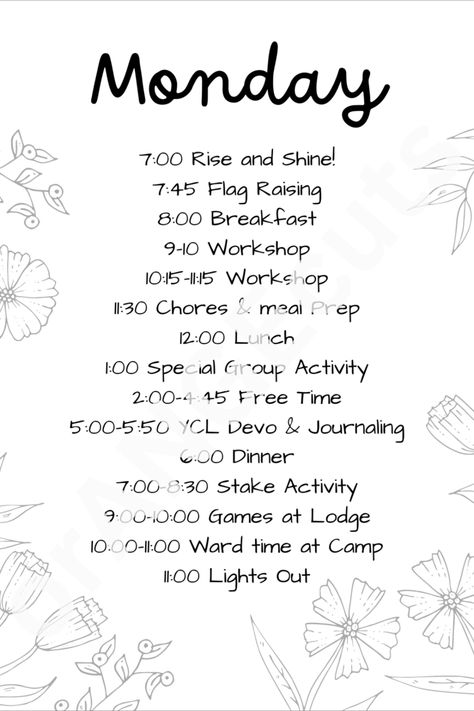 Girls Camp, Girls Camp daily schedule, Girls Camp schedule template, lds, youth theme, young women Lds Girls Camp 2024, Lds Girls Camp Themes 2024, Girls Camp Themes Lds, Young Women Camp Activities, Girls Camp Themes, Young Women Camp Themes, Lds Girls Camp Themes, Girls Camp Ideas, Girls Camp Activities