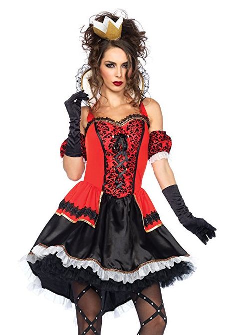 3Pc.Royally Sexy Queen,High/Low Halter Dress,Color: Red/Black, size 1X/2X Army Skirt, Pirate Girl Costume, Army Costume, Light Up Costumes, Vampire Costumes, Skirt Costume, Queen Costume, Halloween Fancy Dress, Leg Avenue