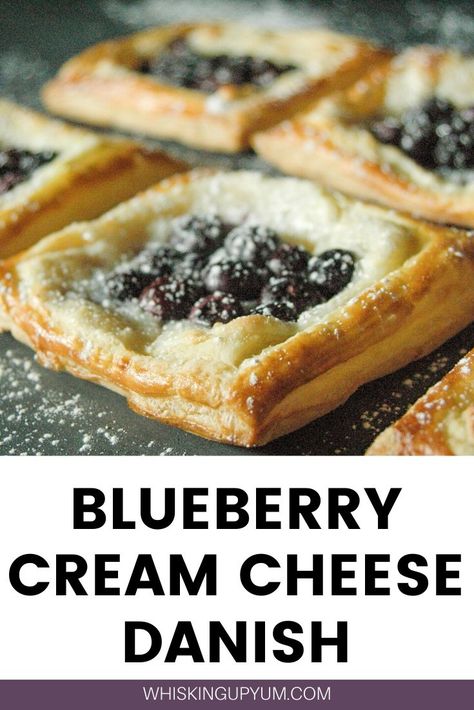 Easy Blueberry Danish Recipe is so delicious and quick to make! | Blueberry Danish Recipe | Easy Blueberry Danish | Blueberry Danish Recipe Puff Pastry | Easy Breakfast Bake | Easy Breakfast Recipe Puff Pastry Blueberry Recipes, Puff Pastry Cheese Danish, Blueberry Puff Pastry Recipes, Puff Pastry Danish Recipe, Blueberry Pastry Puff, Blueberry And Puff Pastry Recipes, Blueberry Breakfast Pastry, Blueberry Danish Recipe, Puff Pastry And Blueberries