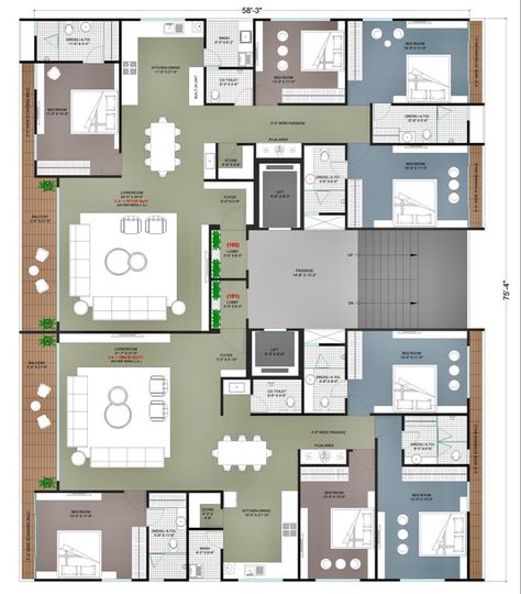 4 Bhk Apartment Plan Indian, 2 Flats Floor Plan, 2 Bhk Apartment Floor Plans, 2bhk And 3bhk Apartment Floor Plan, 4 Bhk Flat Plan, 3bhk Luxury Apartment Plan, 4bhk Apartment Plan Layout, 4bhk Flat Plan Layout, 4bhk Flat Plan