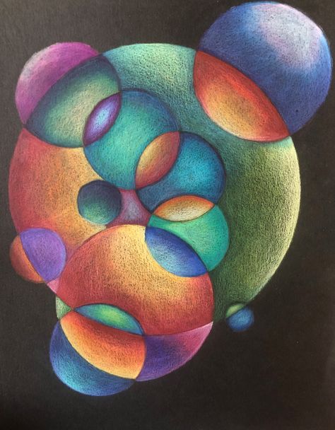 Abstract Art With Pencil Colours, Drawing Ideas Colorful Pencil, Abstract Coloured Pencil Art, Abstract Color Pencil Drawings, Colour Harmony Art, Color Pencil Art Abstract, Abstract Painting Circles, Color Value Painting, Abstract Colored Pencil Art Ideas