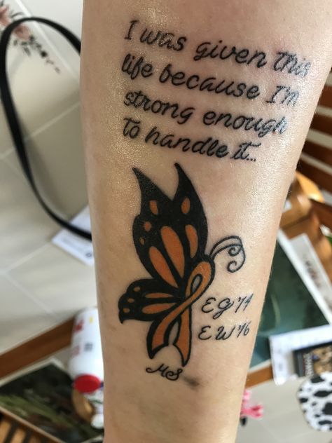 MS tattoo Crps Tattoo, Ms Warrior Tattoo, Ms Warrior Quotes, Qoutes About Ms, Tattoos For Your Son, Adoption Symbol Tattoos, Ms Tattoos, Multiple Sclerosis Tattoo, Ms Tattoos Multiple Sclerosis