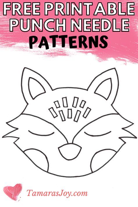 Check this site out! She keeps adding new, modern free printable patterns for punch needle. They can easily be used by beginners to create adorable wall hangings and pillows using your punch needle. She uses an oxford punch needle to make these DIY Animal wall hangings. And she has Punch needle video tutorials too! #freeideas #patternideas #pdfdownloads #punchpatterns #punchprojectideas #foxheadprintable Punch Needle Patterns Animals, Needle Punch Patterns Free, Punch Needle Animals, Punch Desenleri Modern, Punch Needle Patterns Printable, Punchneedle Patterns Free, Free Punch Needle Patterns, Punch Needle Patterns Free, Punch Needle Patterns Free Printable