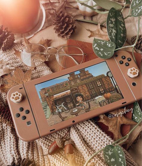 Brown Nintendo Switch, Switch Lite Aesthetic, Nintendo Switch Lite Aesthetic, Nintendo Aesthetic, Cozy Gamer, Oled Switch, Cozy Gaming, Nintendo Switch Case, Switch Accessories