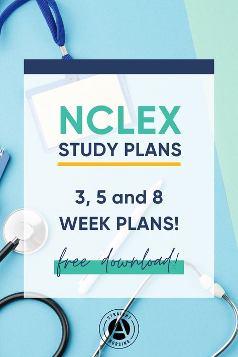 Not sure how to focus your studying for NCLEX? Click here to download free study plans for 3, 5 and 8 weeks. Nclex Study Plan Calendar 4 Weeks, Nclex Next Gen Study Plan, Nclex Study Plan Calendar, Nclex Study Schedule, Study Calendar, Nclex Study Plan, Nclex Pn, Good Study Habits, Nclex Review