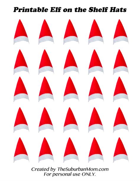 Elf on the Shelf Hats Printable Elf Hat Printable, Printable Elf On The Shelf Props, Elf Hat Template, Elf Printables Free, Elf On Shelf Printables, Elf On The Shelf Printables, Printable Elf On The Shelf, Elf Shenanigans, Elf Printables