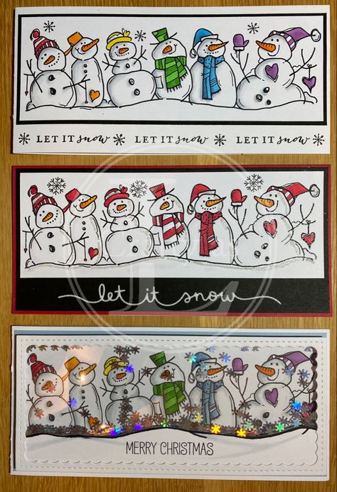 Get ahead for Christmas with some jolly snowmen cards made with the Snowman Family stamp from Woodware. Woodware Christmas Stamps Cards, Woodware Christmas Cards, Woodware Stamps Cards, Snowmen Cards, Snowman Christmas Cards, Christmas Snowmen, Snowman Family, Snowman Cards, Card Pattern