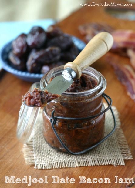 Medjool Date Bacon Jam. Paleo Bacon Jam with Medjool Dates from www.everydaymaven.com. ☀CQ #southern #sweets #treats Date Paste Recipes, Date Jam, Savory Jam Recipes, Bacon Dates, Bacon Jam Recipe, Paleo Condiments, Savory Jam, Gourmet Appetizers, Onion Jam