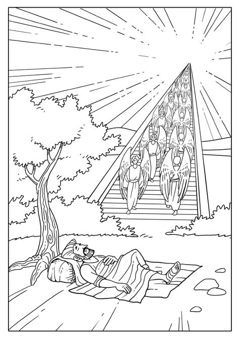 Coloring Page Jacob Bible, Bible Coloring Sheets, Sunday School Coloring Pages, Scripture Coloring, Bible Activities For Kids, Bible Story Crafts, Sunday School Crafts For Kids, School Coloring Pages, Bible School Crafts