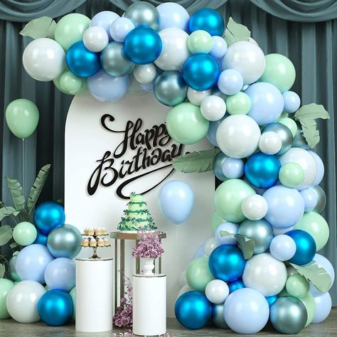 PRICES MAY VARY. 🎉 VERSATILE CELEBRATIONS: Perfect for women, girls, boys, and men, suitable for birthdays from 1st to 60th and beyond. 🎈 HIGH-QUALITY BALLOONS: Made with durable and eco-friendly latex balloons and reusable accessories. 🔗 EASY ASSEMBLY: Includes a balloon chain for creating a balloon arch or hanging decorations on doors, walls, or fences. 🌟 REUSABLE AND ECO-FRIENDLY: Designed for multiple uses, helping reduce waste while celebrating in style. Our neutral birthday decorations Confetti Balloons Birthday, Balloon Chain, Birthday Photo Props, Silver Balloon, Rose Gold Balloons, Green Balloon, White Balloons, Arch Kit, Blue Balloons