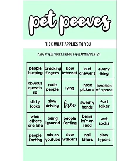 Tiktok Bingo, Random Bingo, Snapchat Games, Bingo Template, Pet Peeves, Character Creation, Bingo, Snapchat, How To Apply