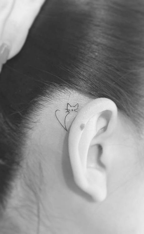 Mini Tattoos Cat, Cat Lover Tattoo, Tattoo Fairy, Cute Animal Tattoos, Cat Tattoo Simple, Cute Cat Tattoo, Mini Tattoo, Cat Tattoos, Cat Tattoo Designs