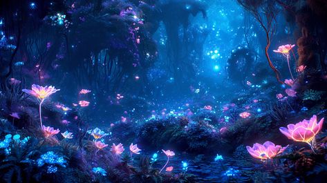 night scene of a fantastical glowing garden #midjourneyV6 #aiartgeneratedart #generativeart #generativeartwork #artificialintelligenceai #aiartgenerator #aiartwork #aiartworks #artificialintelligence #midjourney #midjourneyart #midjourneycommunity Magical Garden Landscape, Night Forest Landscape, Magical Background Landscape, Space Desktop Wallpaper Hd 1080p, Night Garden Aesthetic, Glowing Garden, Computer Wallpaper Desktop Wallpapers, World Wallpaper, Fantasy Background