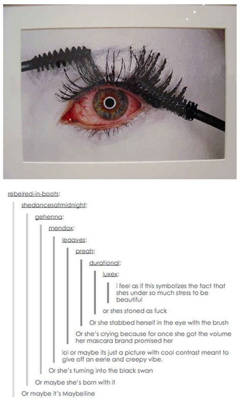 This perfect depiction of the idea that ~pain is beauty~: Funny Tumblr Posts, Really Funny Memes, An Eye, Tumblr Funny, Tumblr Posts, Funny Posts, Makeup Lover, Funny Cute, Really Funny