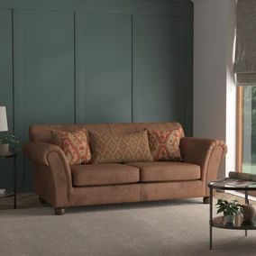 Sofas | Dunelm | Page 4 Tan Leather Sofa Living Room, Small Double Sofa Bed, Tan Leather Sofa, Brown Sofa Living Room, Tan Leather Sofas, Patterned Cushions, Kitchen Sofa, Sofa Green, Single Sofa Bed