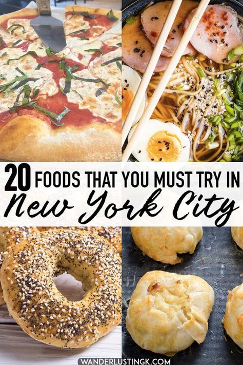 Dreaming of food in New York City? Twenty foods that you must eat in New York City and the best restaurants to find them at. Your essential NYC eating guide. #NYC #travel #NewYork Food In New York City, Eat In New York City, Food In New York, New York City Food, New York Eats, New York Bucket List, Nyc Travel Guide, New York City Vacation, New York Vacation