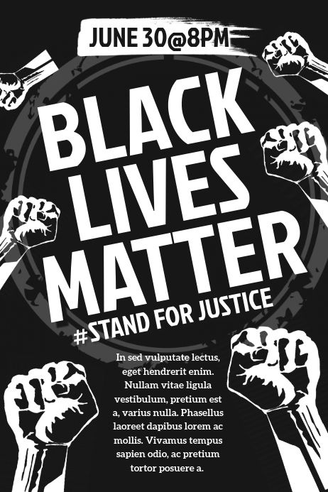 Black Lives Matter Poster Feminism Protest, Organize Posters, Black Lives Matter Poster, Gfx Design, Black Lives Matter Protest, Club Poster, Campaign Posters, Women's Rights, Poster Templates