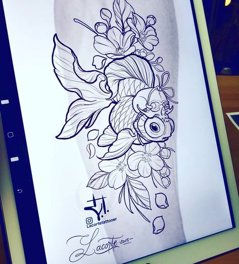 Goldfish Tattoo, Neo Tattoo, Armband Tattoos, Girl Face Tattoo, Japan Tattoo Design, Japanese Drawings, Carpe Koi, Psy Art, Japanese Sleeve Tattoos