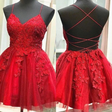 Red Dama Dresses Quinceanera Short, Damas Outfits Quinceanera Red, Red Dama Dresses, Damas Outfits Quinceanera, Fancy Girls, Damas Dresses, Red Spaghetti, Formal Dresses Graduation, Dama Dresses