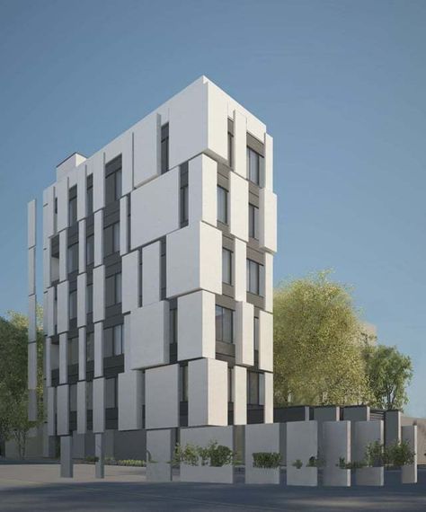 Gallery of Paeiz 5 Building / Hamedart - 6 Office Building Facade, Apartment Building Exterior, Shadow Gap, Space Project, Farmhouse Exterior Design, Apartment Exterior, Block Of Flats, Interior Design Plan, Facade Architecture Design