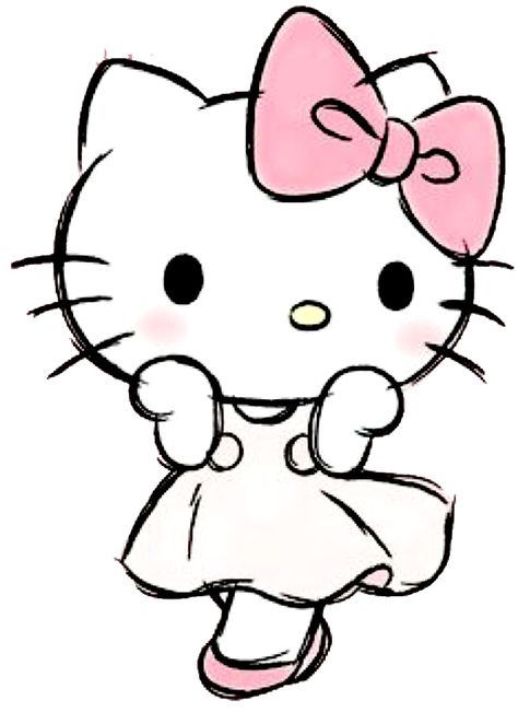 Hello Kitty Drawing Reference, Cute Drawings Hello Kitty, Hello Kitty Art Draw, Drawing Of Hello Kitty, Hello Kitty Mamadisima, Hello Kitty Dibujos, Tapeta Hello Kitty, Stil Emo, Tapeta Z Hello Kitty