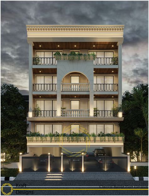 For More Infor Contact Us :-@8683953093 Stilt Plus 3 Floors Elevation, 4storey House Design, Appartment Elevations, Builder Floor Elevation, Building Elevation Design, Residential Elevation, Builder Floor, Indian House Exterior Design, House Structure Design