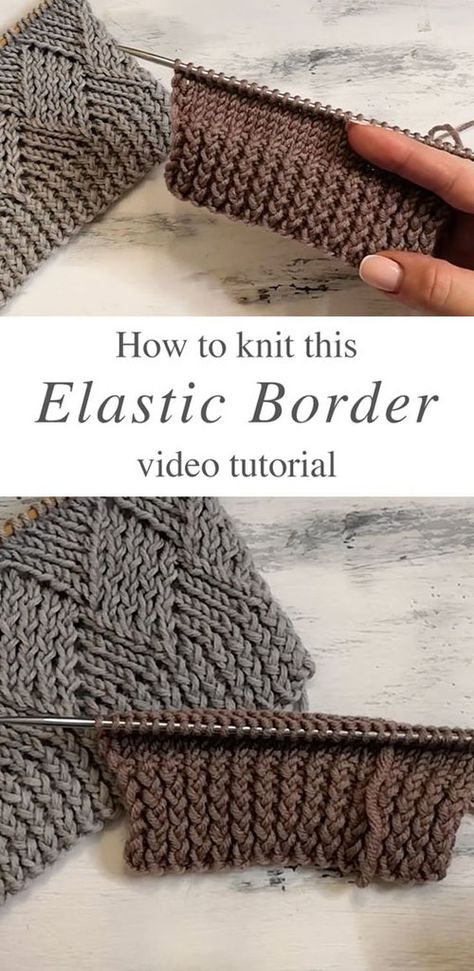 Knit Elastic Border - Tutorial Knitting Hacks, Knitting Help, Knitting Stitches Tutorial, Lucet, Knitting Basics, Knitting Instructions, Pattern Knitting, 자수 디자인, How To Knit