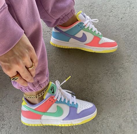 SNKRS on Twitter: "Rainbow Dunk Lows 🌈… " Jordan Shoes Girls, All Nike Shoes, Cute Nike Shoes, Fresh Shoes, Hype Shoes, Cute Nikes, Aesthetic Shoes, Pink Sneakers, Swag Shoes