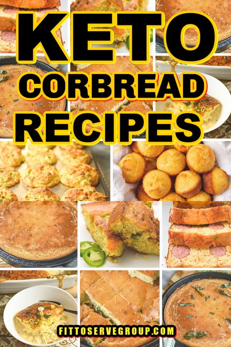 This collection of keto cornbread recipes uses no corn, cornmeal, baby corn, or grains for a true keto-friendly cornbread option. All our low-carb cornbread recipes use almond or coconut flour in place of cornmeal for delicious and easy options. #ketocornbread #lowcarbcornbread Low Carb Cornbread Recipe, Sugar Free Baking Recipes, Keto Cornbread Recipe, Low Carb Cornbread, Keto Cornbread, Cornbread Recipes, Grain Free Bread, Sugar Free Baking, Baby Corn