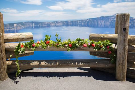 Crater Lake Wedding, Lake Wedding Ceremony, Disney Princess Wedding, Wedding Social, Crater Lake National Park, Lake Resort, Beautiful Wedding Photos, Crater Lake, Ceremony Inspiration