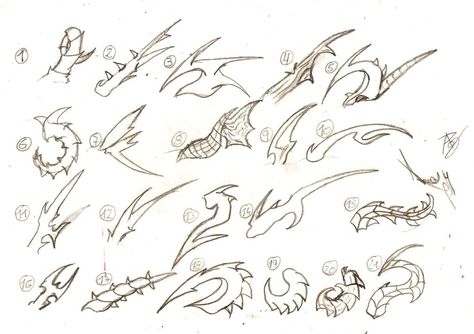 Dragon Horn Ideas, Horns Drawing References, Horns Reference, Dragon Anatomy, Dragon Horns, Dragon Sketch, Dragon Drawing, Dragon Art, Drawing Base