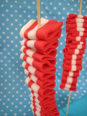 Bubble and Sweet: Marshmallow Ribbon Candy, make your own Faux Ribbon Candy Crisco Icing, Bacon Party, Sticky Hands, Marshmallow Fondant, Ribbon Candy, Rolling Fondant, Tri Colour, Fake Bake, Homemade Candies