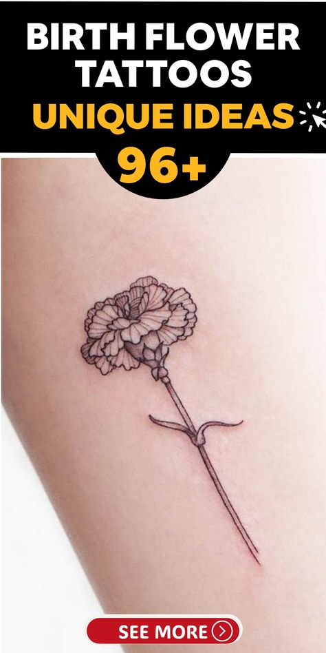 Explore the meaningful world of birth flower tattoos, each carefully crafted to represent the unique essence of every month. From the graceful snowdrop symbolizing January to the bold marigold embodying October, find a floral design that mirrors your birth month and characteristics. Let your birth flower tattoo flourish with elegance and significance, showcasing a personal touch that speaks volumes without words. Celebrate the beauty and symbolism of nature in ink with these exquisite creations January Month Flower Tattoo, Sweet Pea Flower Tattoo Design, Lily Of The Valley And Cosmos Tattoo, Birth Flowers By Month, Birth Flower Tattoos Ideas, Birth Flower Tattoos Ideas Families, Birth Flowers Tattoo, Flower Tattoos Ideas, Honeysuckle Tattoo