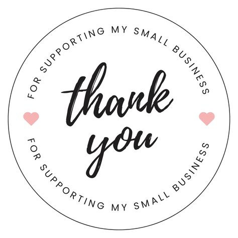 White Minimalist Aesthetic Thank You Circle Sticker - Templates by Canva Business Thank You Cards, Sticker Template, Thank You For Support, Business Stickers, Make Your Own Stickers, Business Thank You, Thank You Stickers, Support Small Business, Printable Stickers