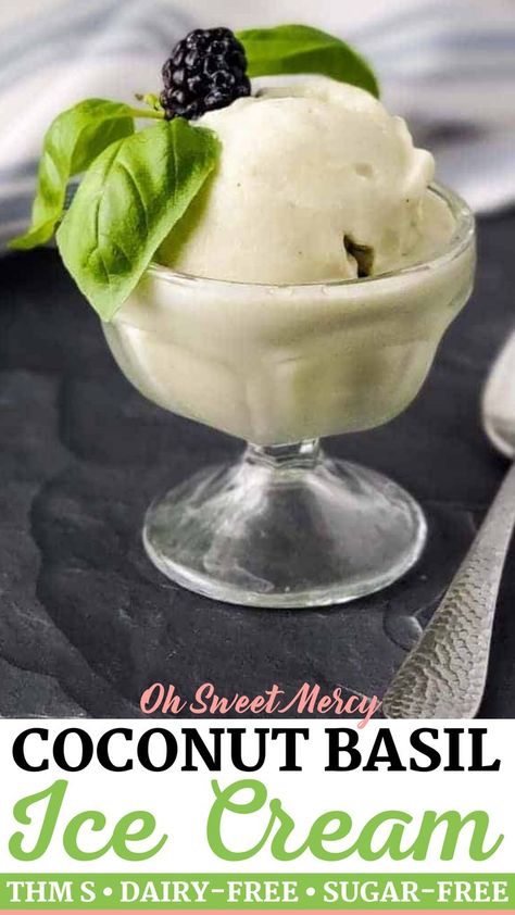 Basil Ice Cream, Trim Healthy Mama Diet, Low Carb Dairy Free, Creamy Ice Cream, Best Time To Eat, Sugar Free Sweets, Dessert Ice Cream, Basil Recipes, Creamy Recipes