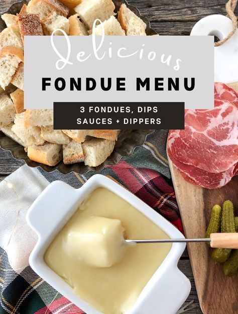 Holiday Fondue, Fondue Sauces, Seafood Fondue, Fondue Dinner Party, Meat Fondue, Fondue Dipping Sauces, Cafe Delights, Oil Fondue, Fondue Ideas