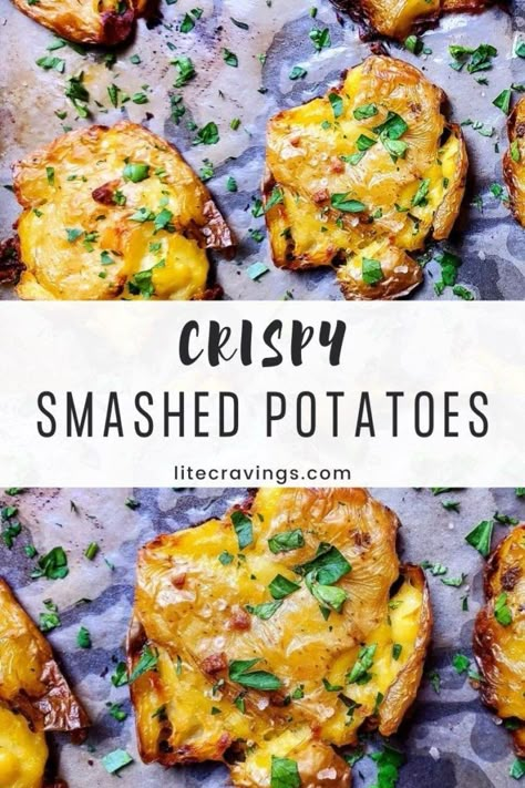 Ww Potatoes Recipes, Smashed Breakfast Potatoes, Breakfast Smashed Potatoes, Weight Watcher Potato Recipes, Ww Sides Dishes, Weight Watchers Potato Recipes, Ww Potato Recipes, Ww Recipes Dinner, Ww Side Dishes