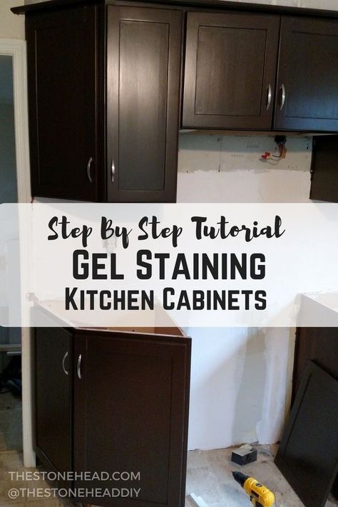 Gel Stain Maple Kitchen Cabinets, Black Gel Stain Kitchen Cabinets, Black Gel Stain Cabinets, Dark Gel Stain Cabinets, Grey Gel Stain Over Oak Cabinets, Gel Stain Over Cherry Cabinets, Grey Gel Stain Over Maple Cabinets, How To Stain Kitchen Cabinets Darker, General Finish Gel Stain Cabinets